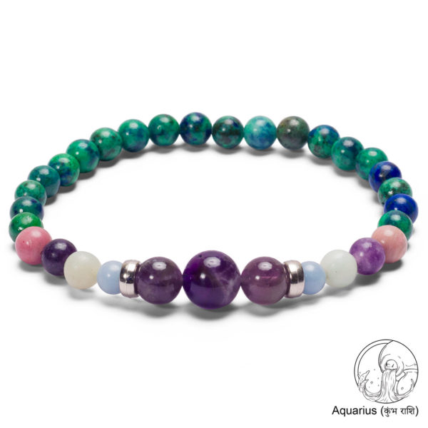 Aquarius Zodiac Crystal Bracelet