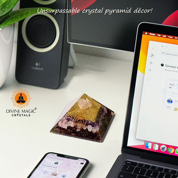 orgonite orgone energy pyramid, pyramid for love, healing crystal pyramid