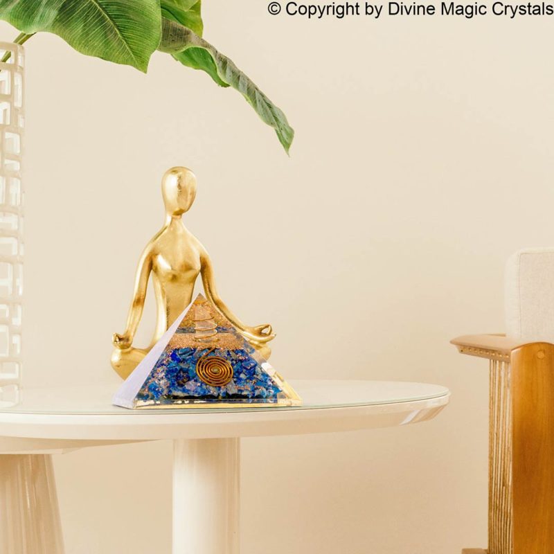 divine magic lapis crystal pyramid for home decor